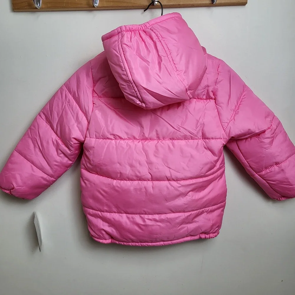 NWT London Fog‎ Kids Size L 6X Puffer Jacket Pink Hooded Zip Front Insulated